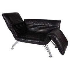 Vintage Black Ds-142 Armchair, Daybed Designed by Winfried Totzek for De Sede