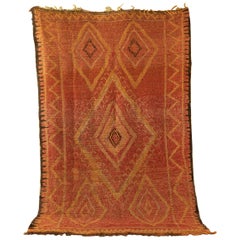  Vintage marokkanischen Rehamna Berber Teppich Haouz von Marrakesch Rot Orange Brown