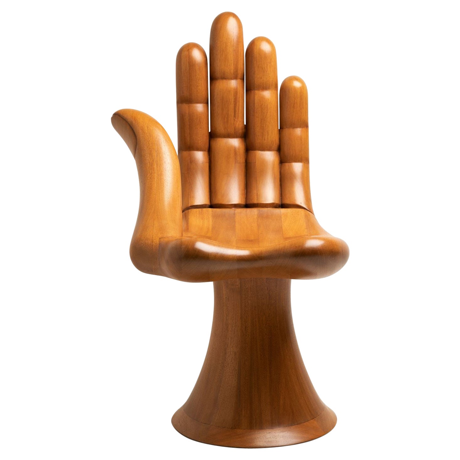 Pedro Friedeberg Hand Chair in Solid Honduran Mahogany 1960s Signed