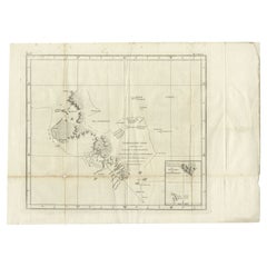 Antique Map of Kerguelens Island Coast by Cook, 1784