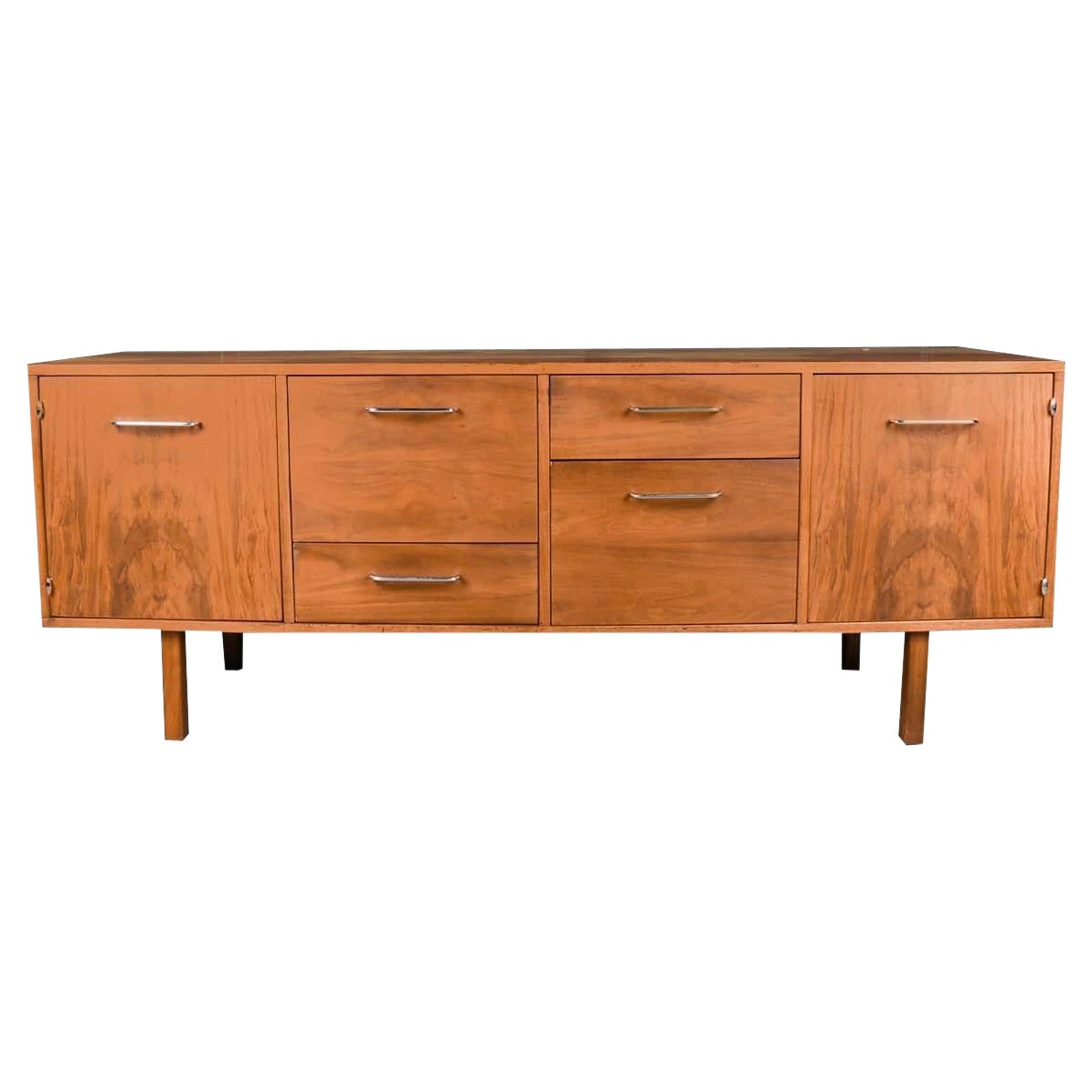 Mid-Century Walnut Credenza Jens Risom Style B. L. Marble Furniture Company