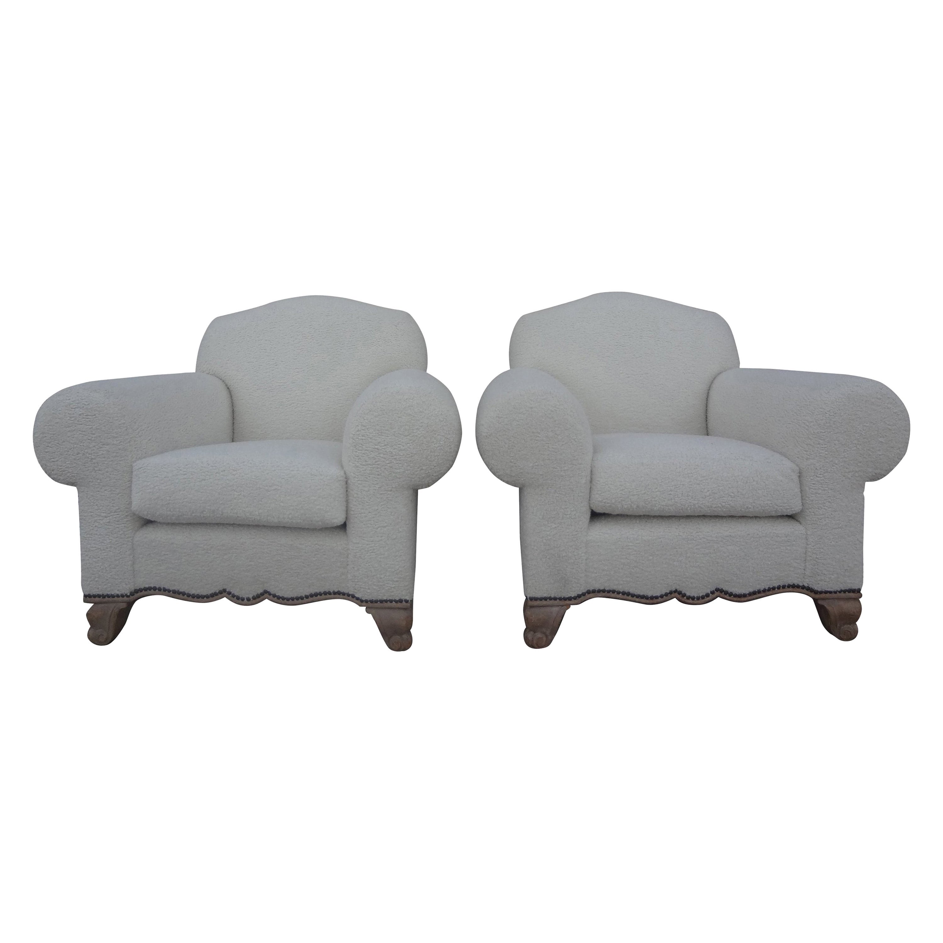 Pair of French Art Deco Club Chairs Attributed To Jacques Adnet
