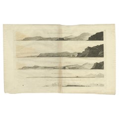 Impression ancienne de l'île de Kerguelens par Cook, vers 1784