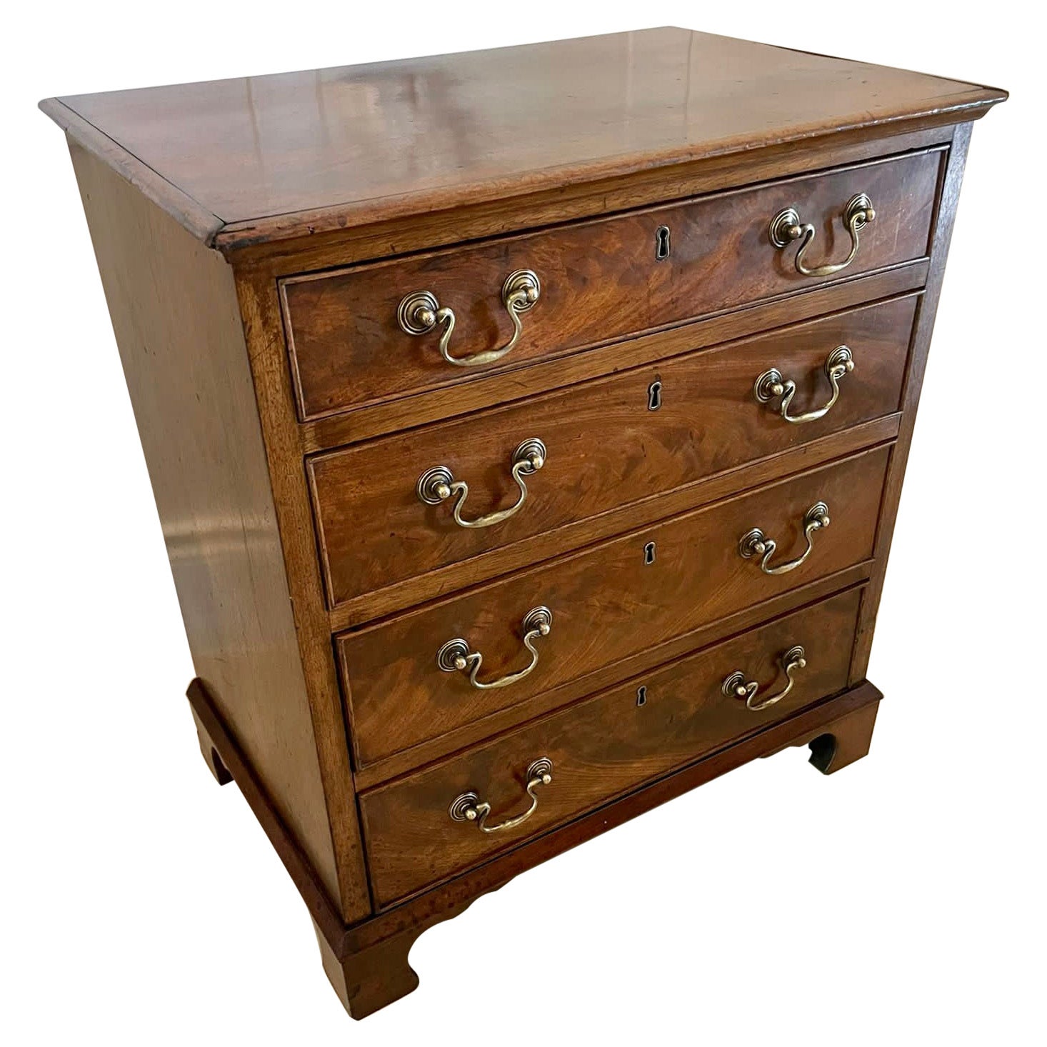 Small Antique Victorian Quality Mahogany Chest of Drawers For Sale