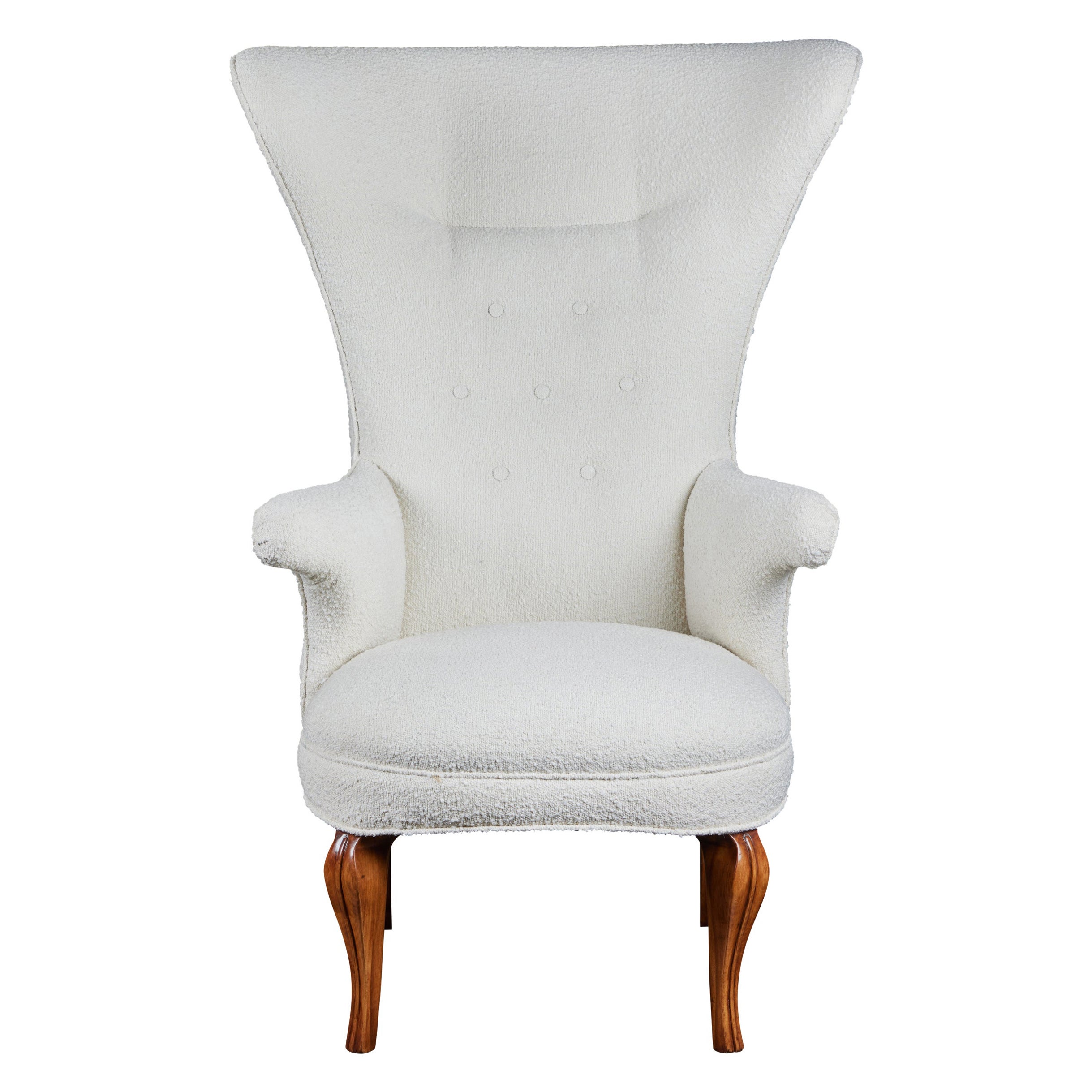 Mid-Century Modern Sculptural Wing Chair For Sale
