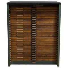 Antique Hamilton Industrial Typesetter's 24 Drawer Cabinet, c.1920-1930