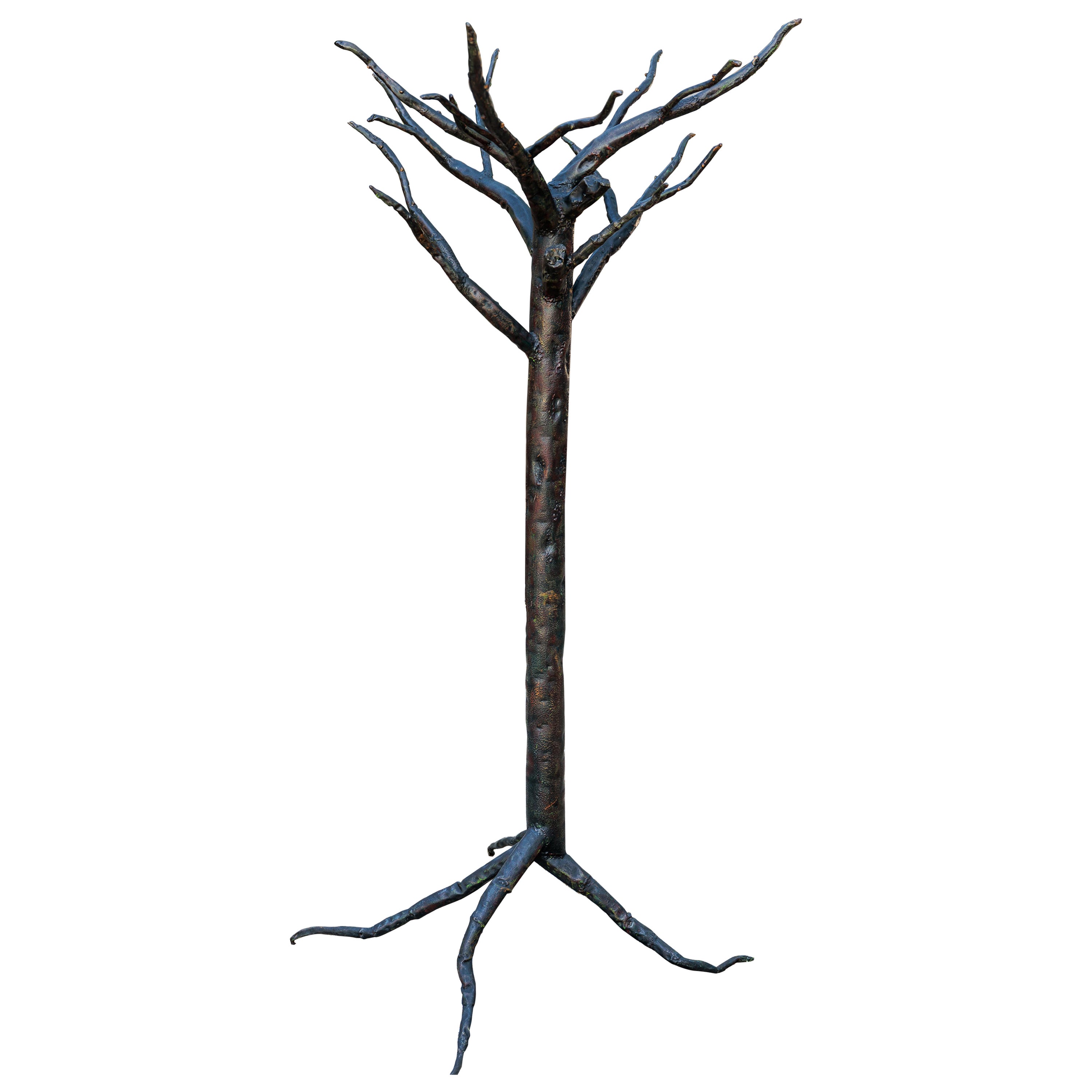 Patinated Iron Tree Form Sculpture For Sale