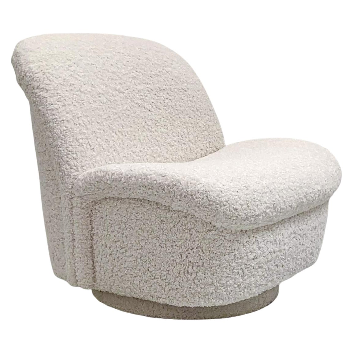 Vladimir Kagan for Directional Furniture Swivel Lounge Chair in Boucle
