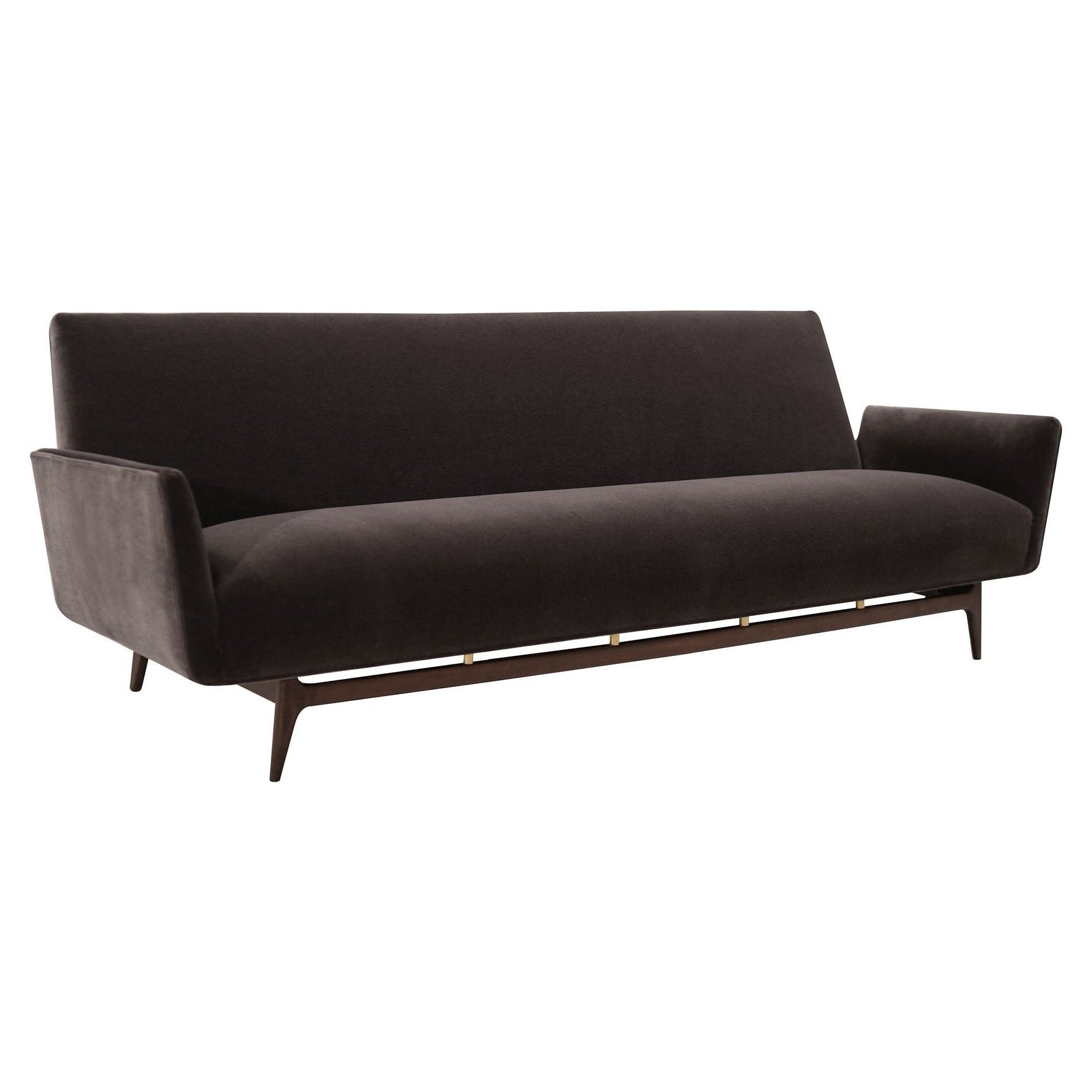 Brass-Accented Scandinavian Modern Sofa in Mohair, C. 1950s