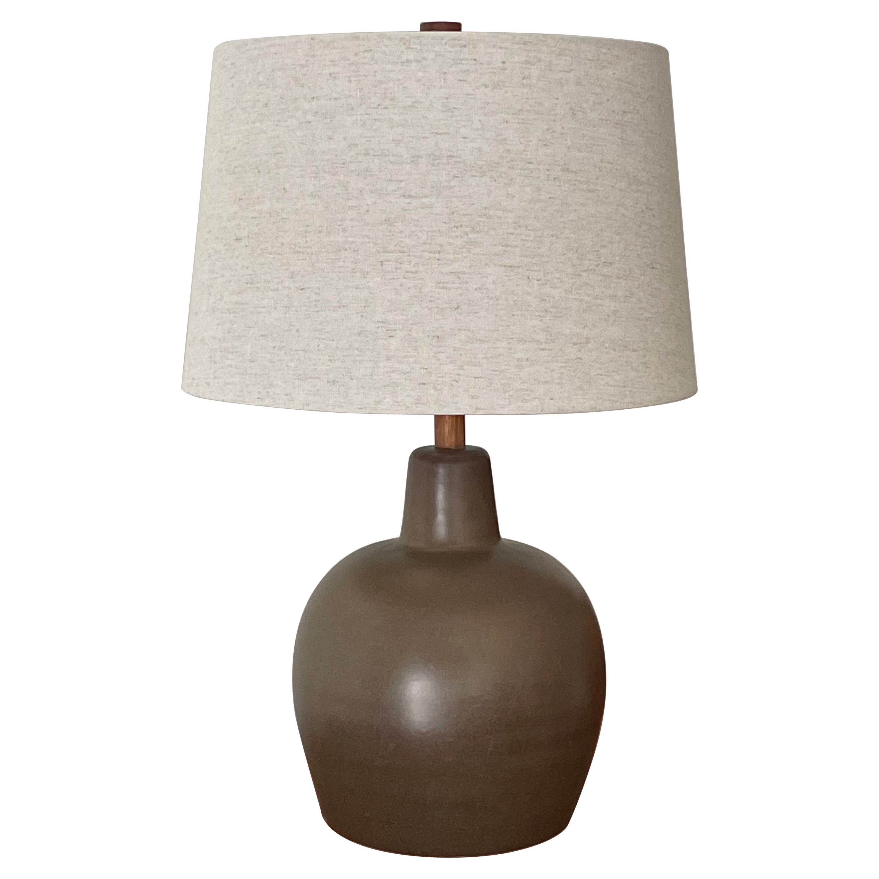 Jane and Gordon Martz Table Lamp, Ceramic and Walnut For Sale
