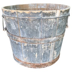 Antique Blue Farmhouse Barrel Bucket