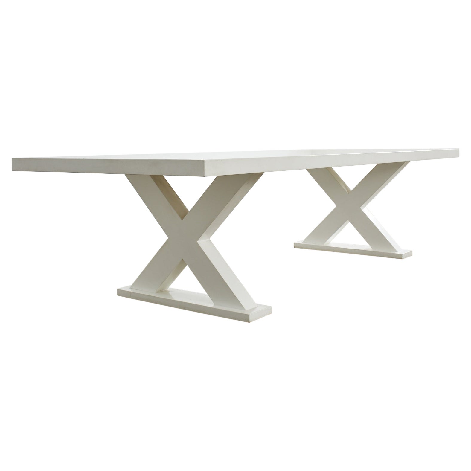 Table à manger de ferme laquée Long Courier de Christian Audigier en vente