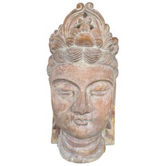 Hand Carved Wood Buddha Head
