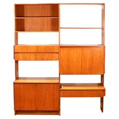 Mid-Century Modern Teak Wall System Display China Cabinet by A.H Mcintosh