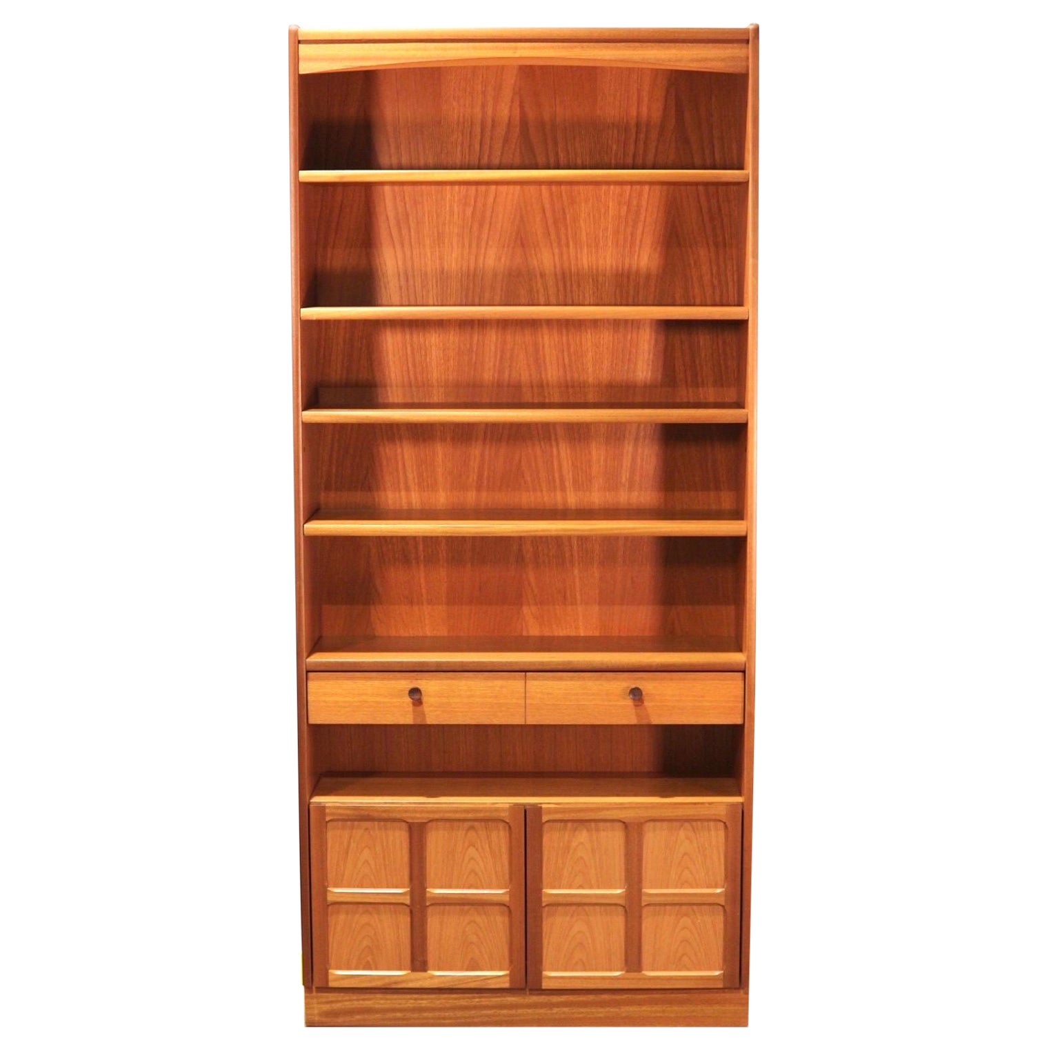 Mid-Century Modern Teak Wall Unit Bookcase by Nathan