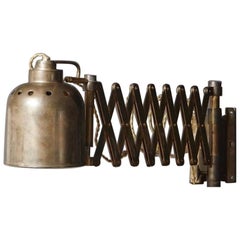 Adjustable Patinated Brass Wall Light, Italy 20th Century