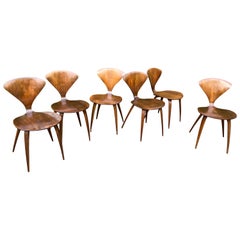 Vintage Norman Cherner for Plycraft Set of 6 walnut Chairs