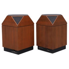 Vintage Pair of Model 6361 Teak Speakers by Luxor Brilliant