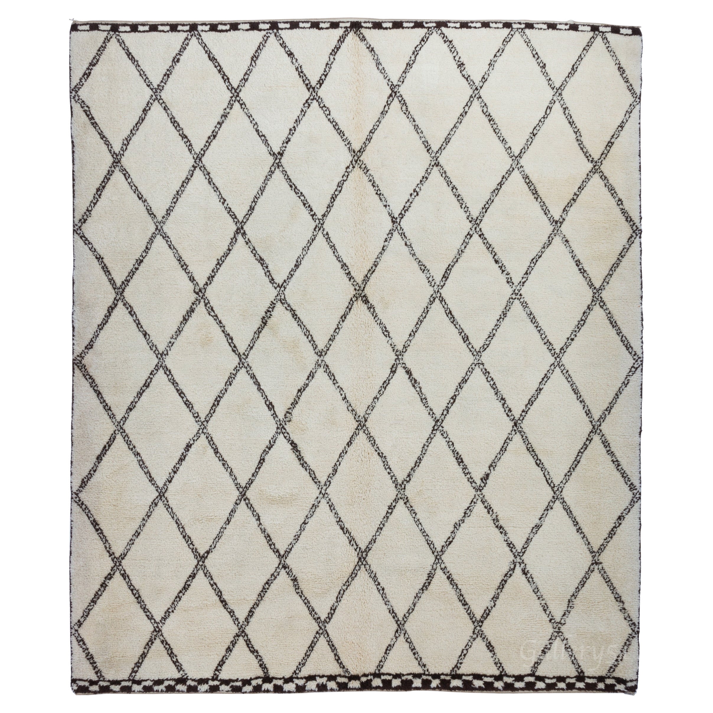 8x10 ft Modern Moroccan Beni Ourain Rug, 100% Un-Dyed Wool, Custom Options Avai. For Sale