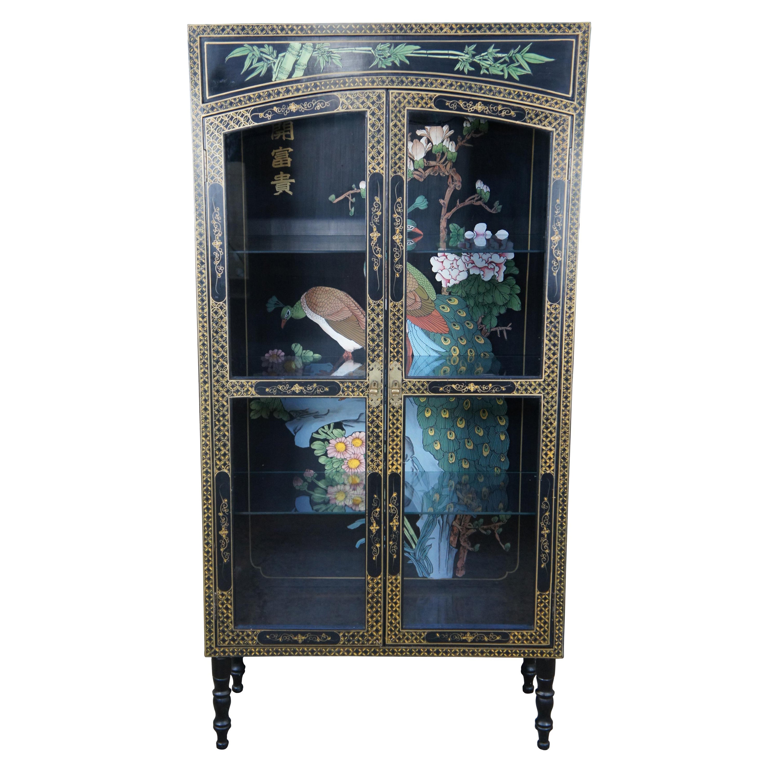 Details about   19th Century Victorian Era Curio Cabinet with Brass Accents 