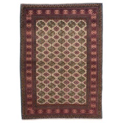 4x5.6 Ft Handmade Vintage Turkish Kyseri Rug. Fine Traditional Oriental Carpet 