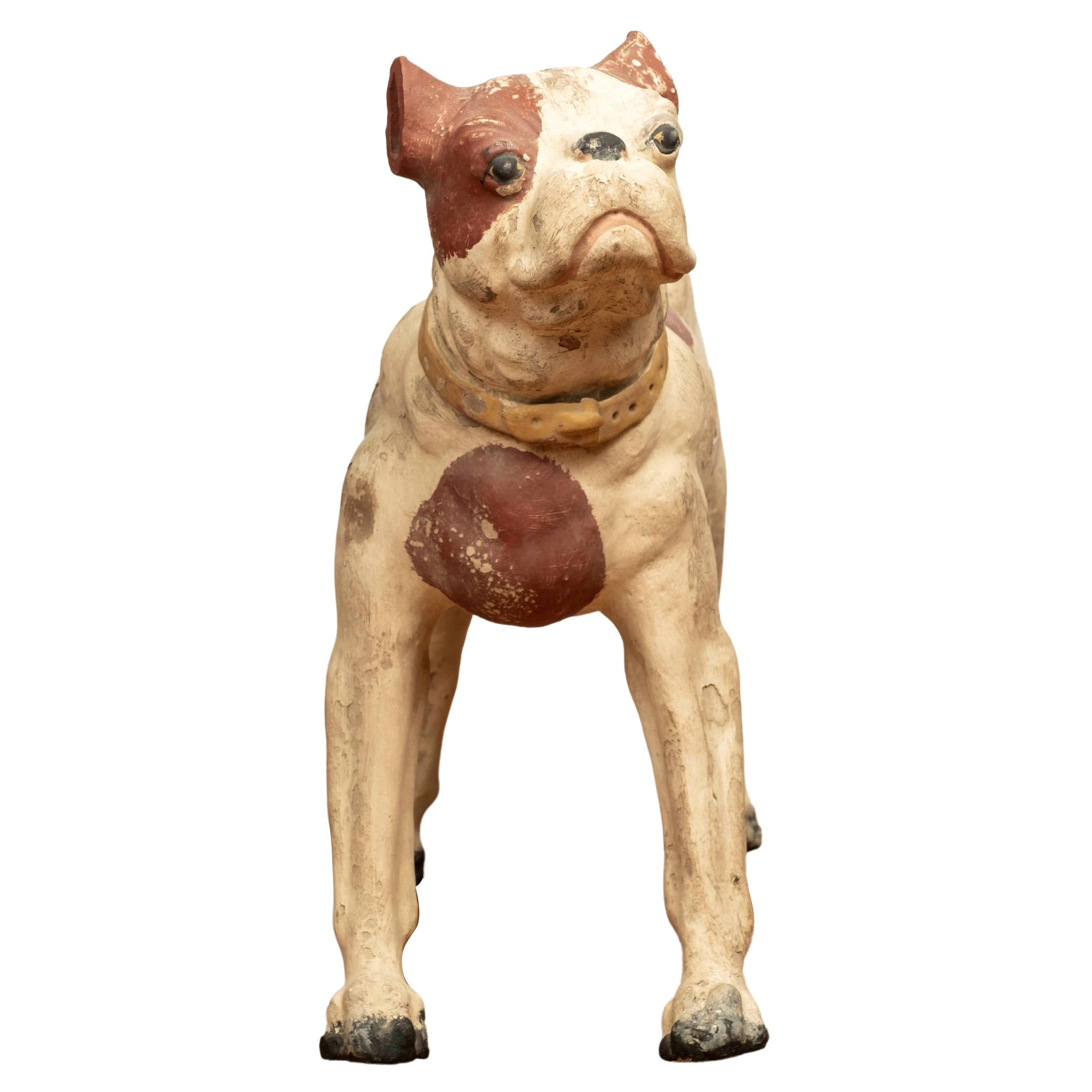 Sculpture vintage de terrier en terre cuite en vente