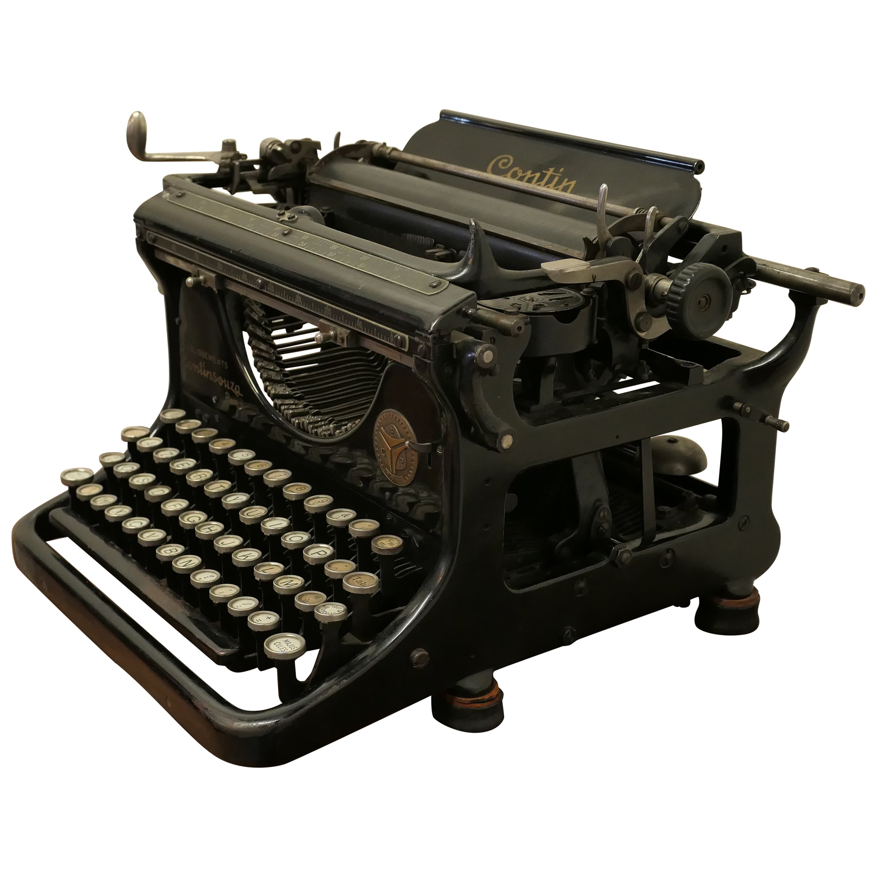 French Antique Contin Typewriter from the, 1940s For Sale