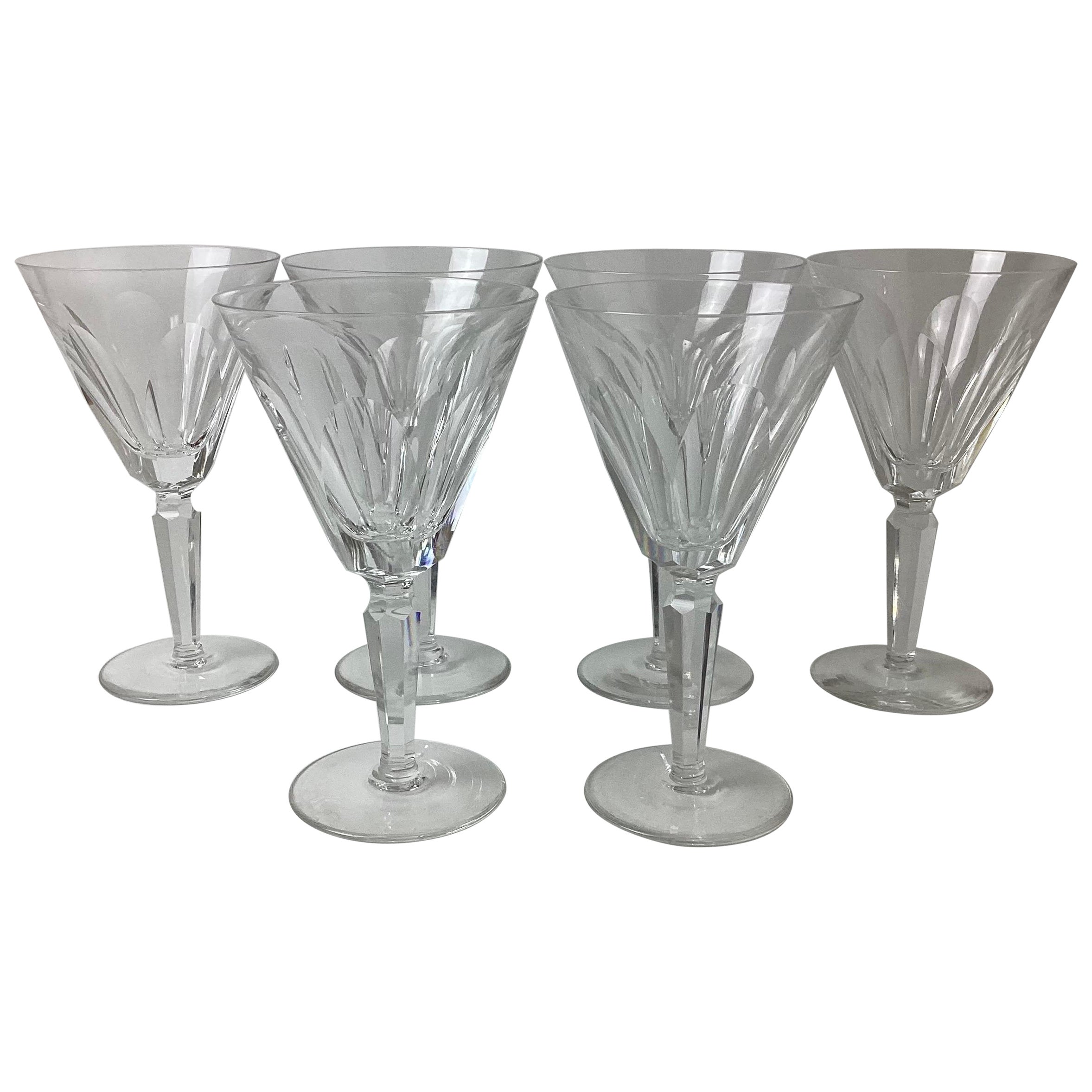 Set of 6 Waterford Sheila Cut Water Goblets For Sale
