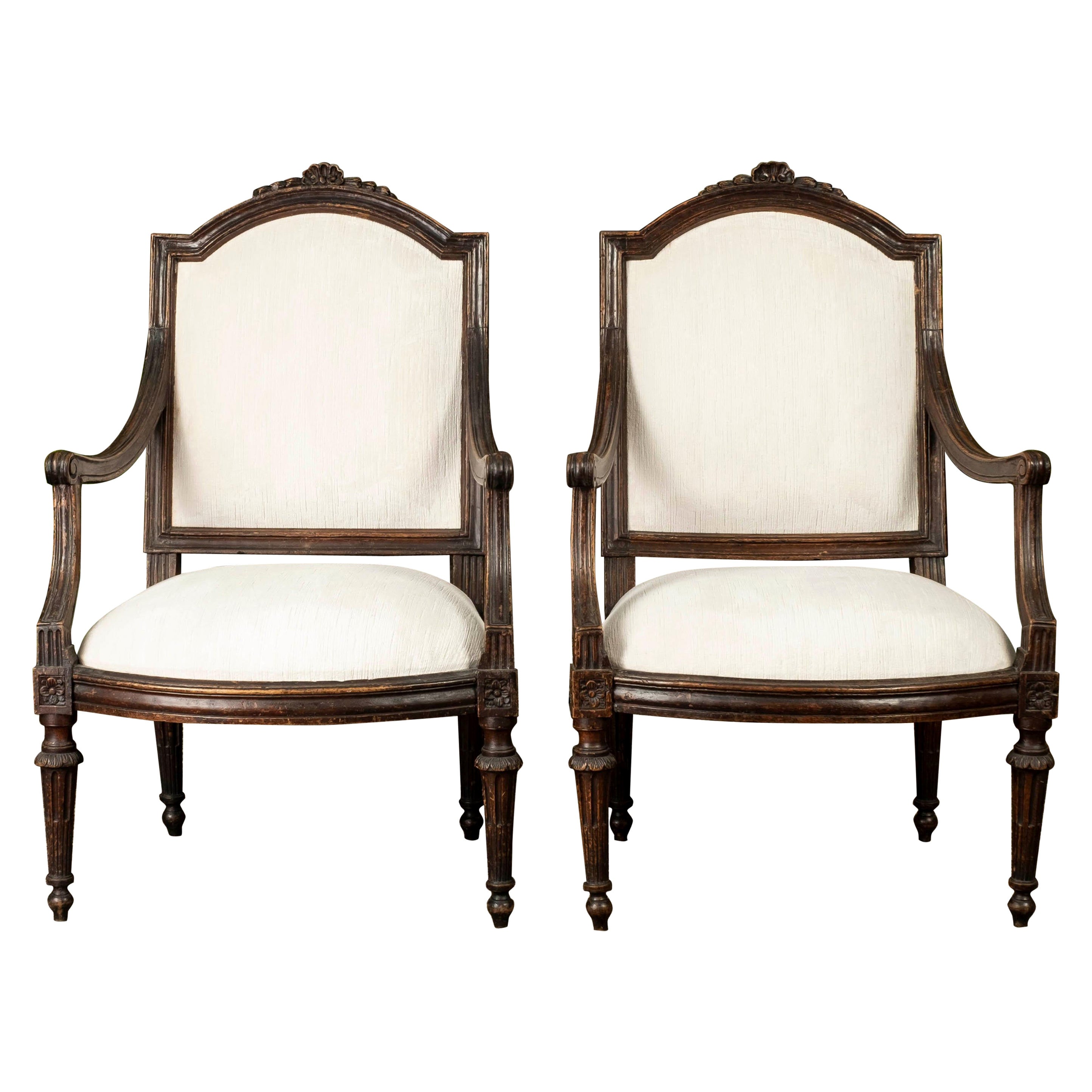Pair of 18th Century Tuscan Walnut Side Chairs