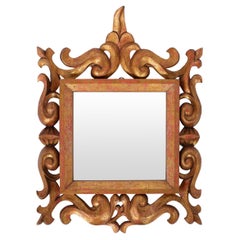 Carved Gilt Wood Florentine Style Mirror, French c. 1940s