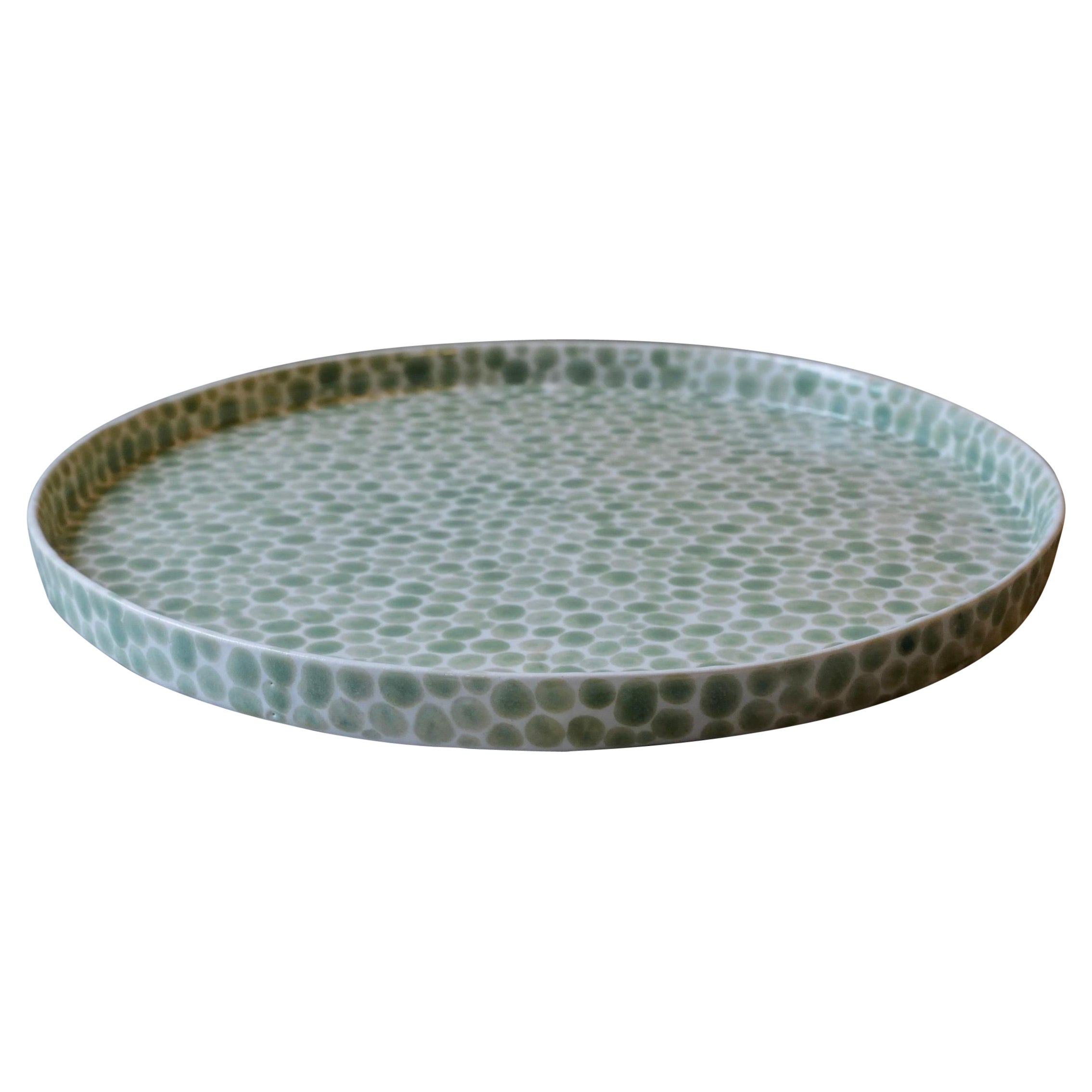 Jade Dots Porcelain Large Tray