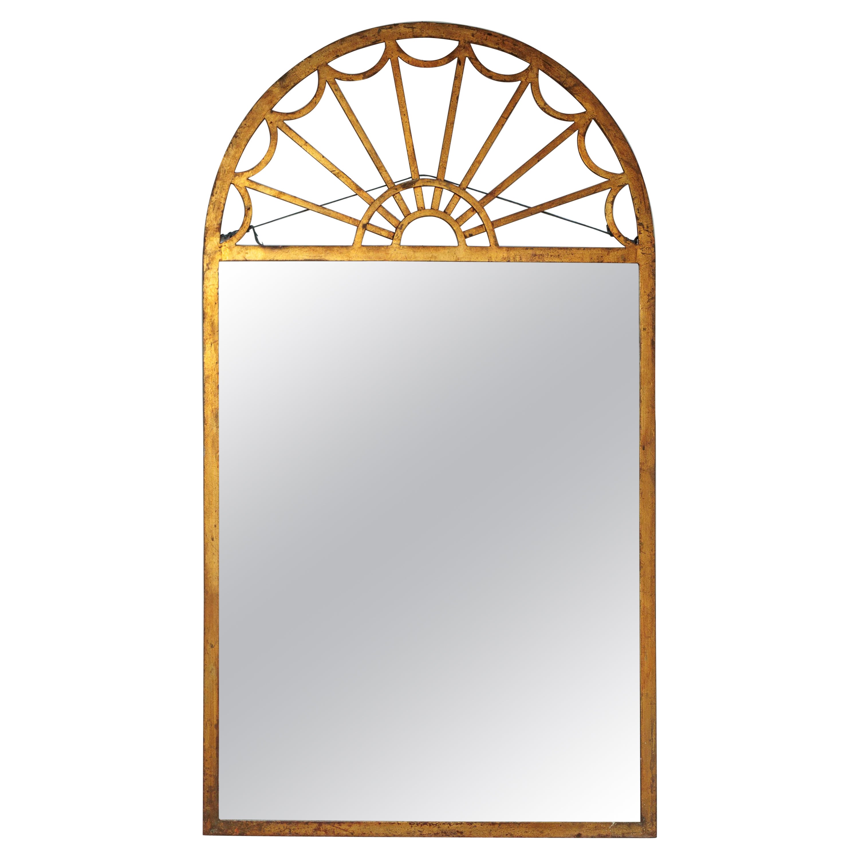 Iron Gilt Palladium Style Mirror For Sale