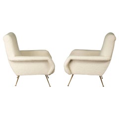Pair of Italian Modern Lounge Chairs in the Manner of Gio Ponti