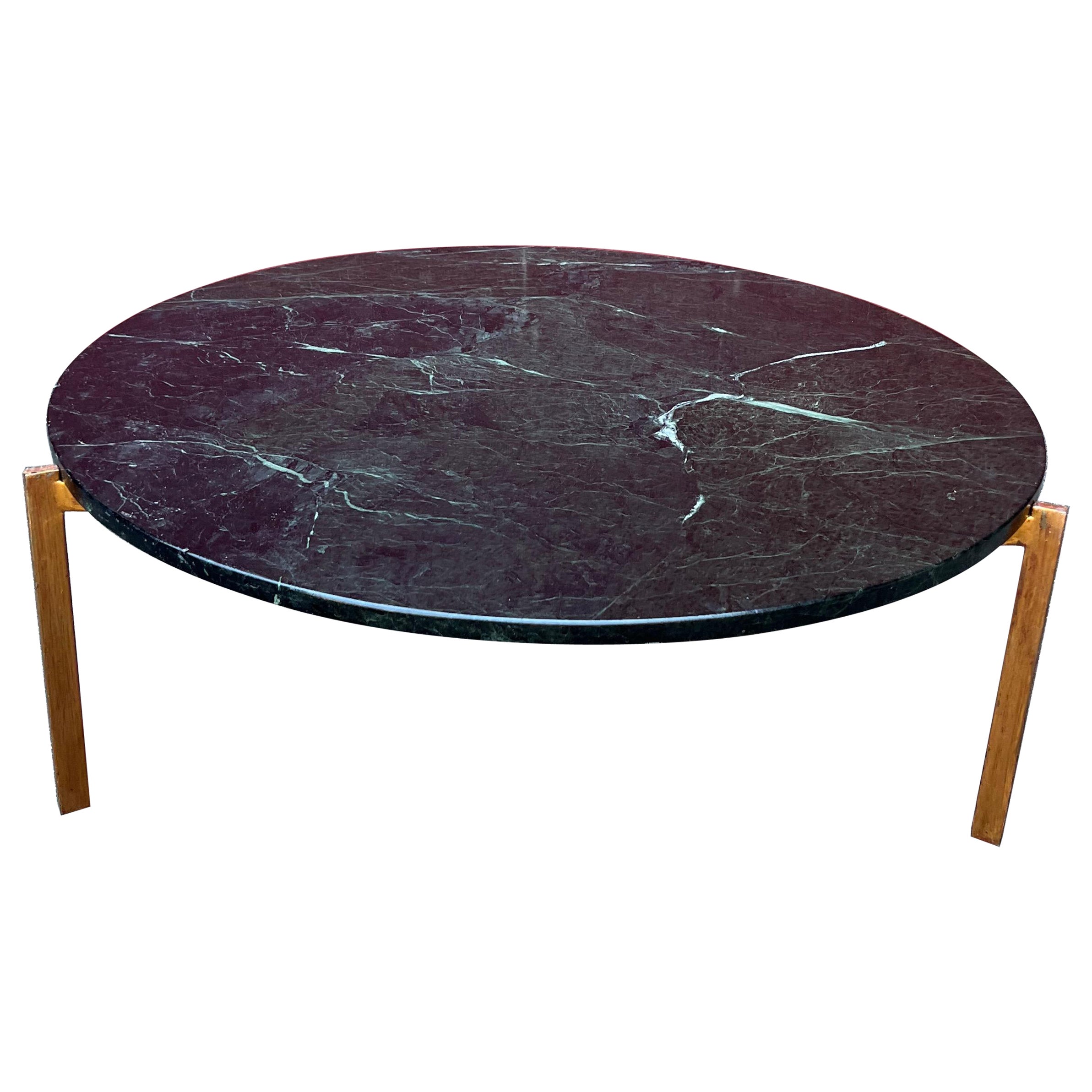 Italian 50's Green Marble Top Coffee Table at 1stDibs