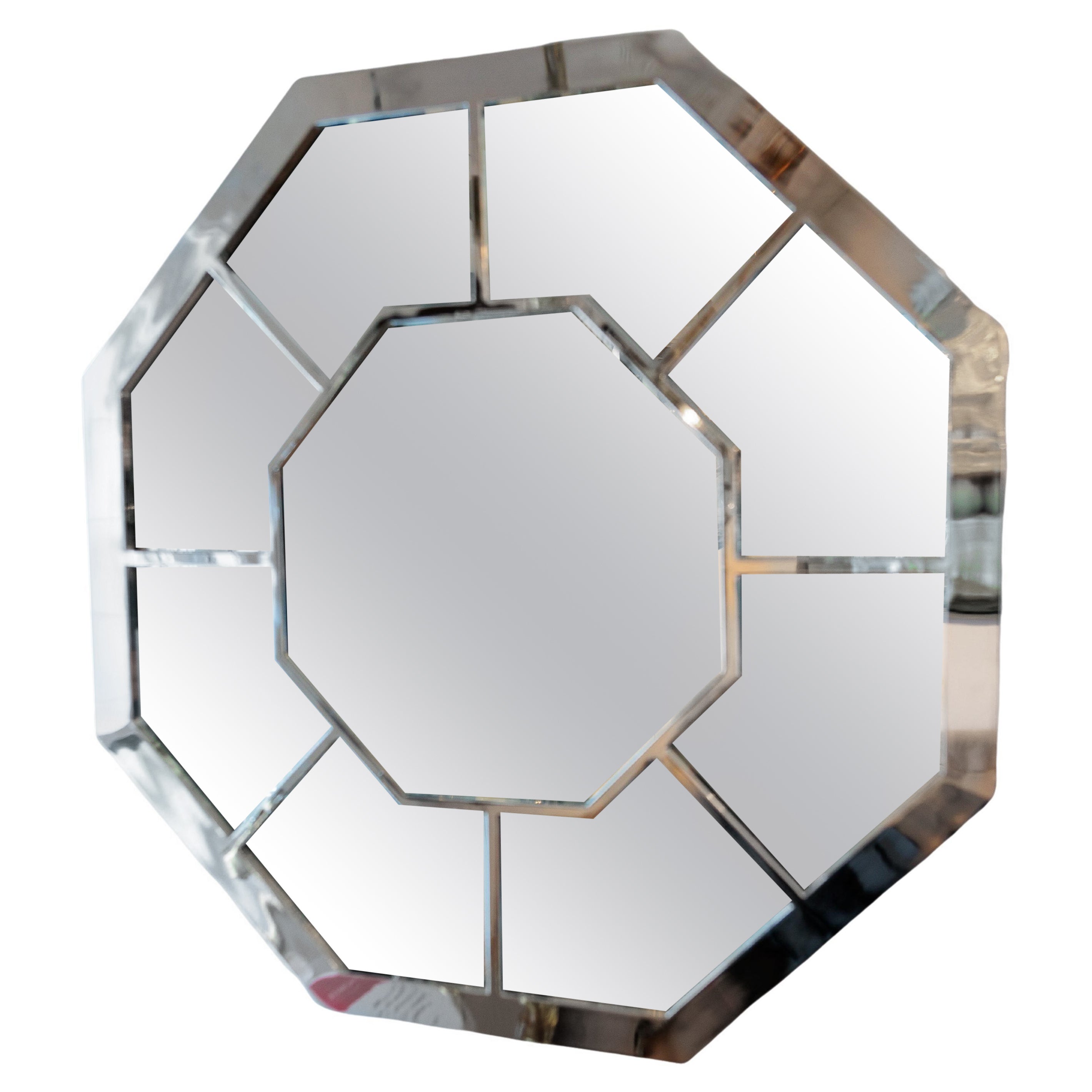Octagon-Spiegel aus Chrom