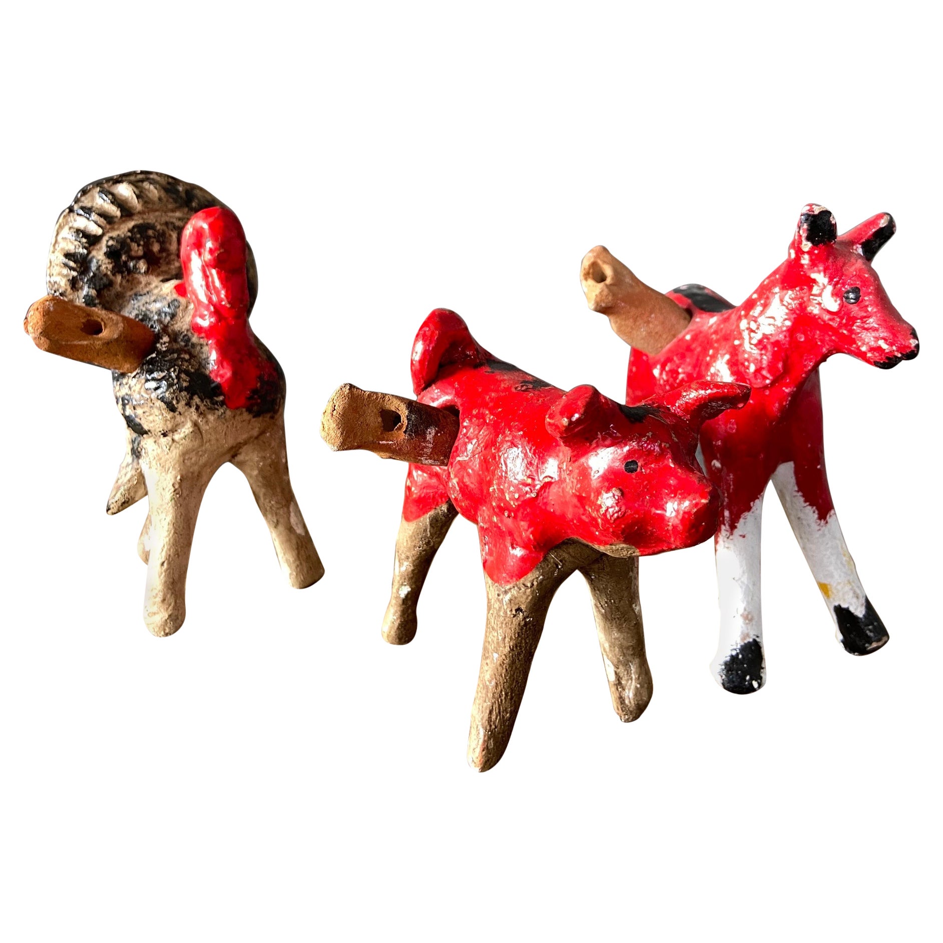 Set Keramische Karnevals-Tiersfiguren aus Mexiko, ca. 1980er und 1990er Jahre im Angebot