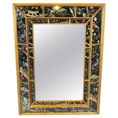 Wall Mirror with Vivid Exotic Panther Tiger Monkey Birds Butterfly Images