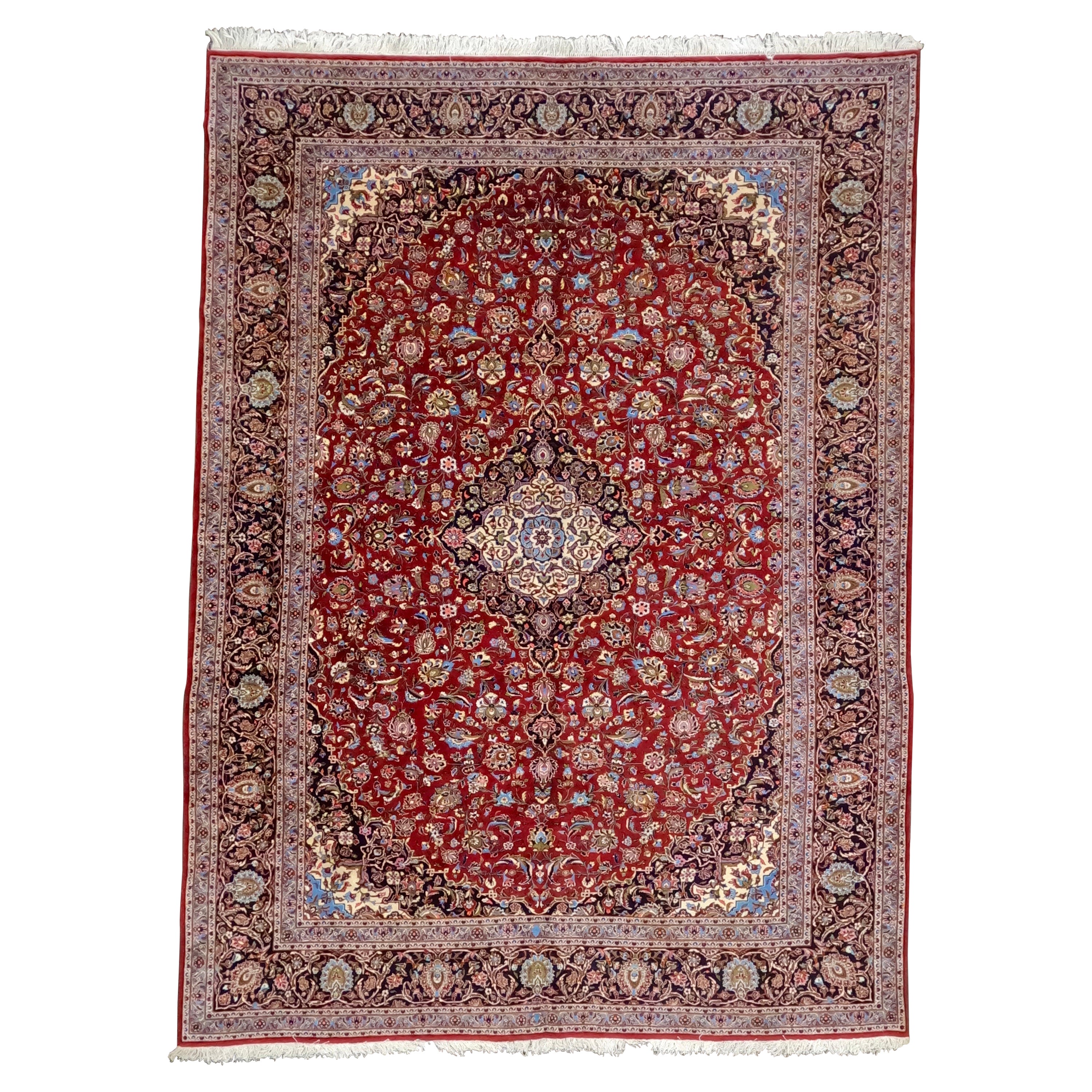 Fantastic Persian Kashan High Knot Count For Sale