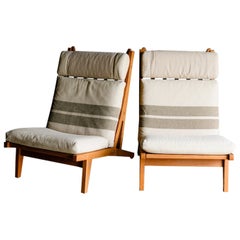Vintage Pair of Hans Wegner Lounge Chairs from Denmark, Circa 1960