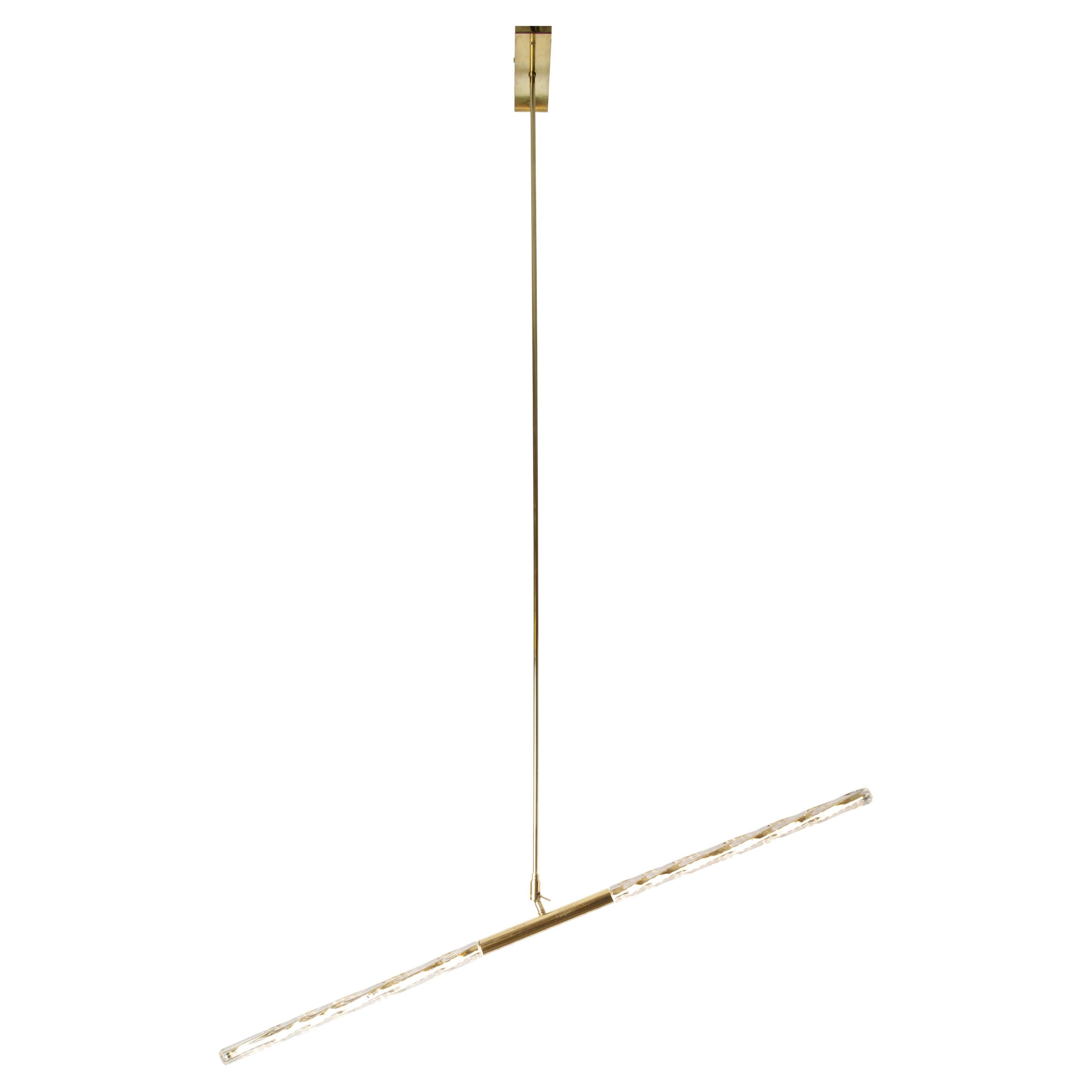 Elda, lampada da soffitto in ottone e vetro di Angela Ardisson