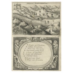 Very Rare Antique Print of the Valley of Terebinthus in Arabia, 1673