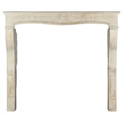 Antique Grand and Timeless Beige French Limestone Fireplace Mantle