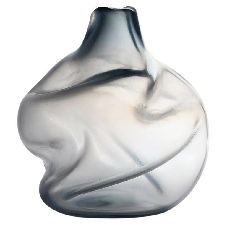 21st Century Ludovica+Roberto Palomba Laguna Caigo Vase Verre Murano Gris Acier