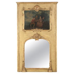 Antique French Trumeau Mirror Completely All Original and Unrestored c1770-1790