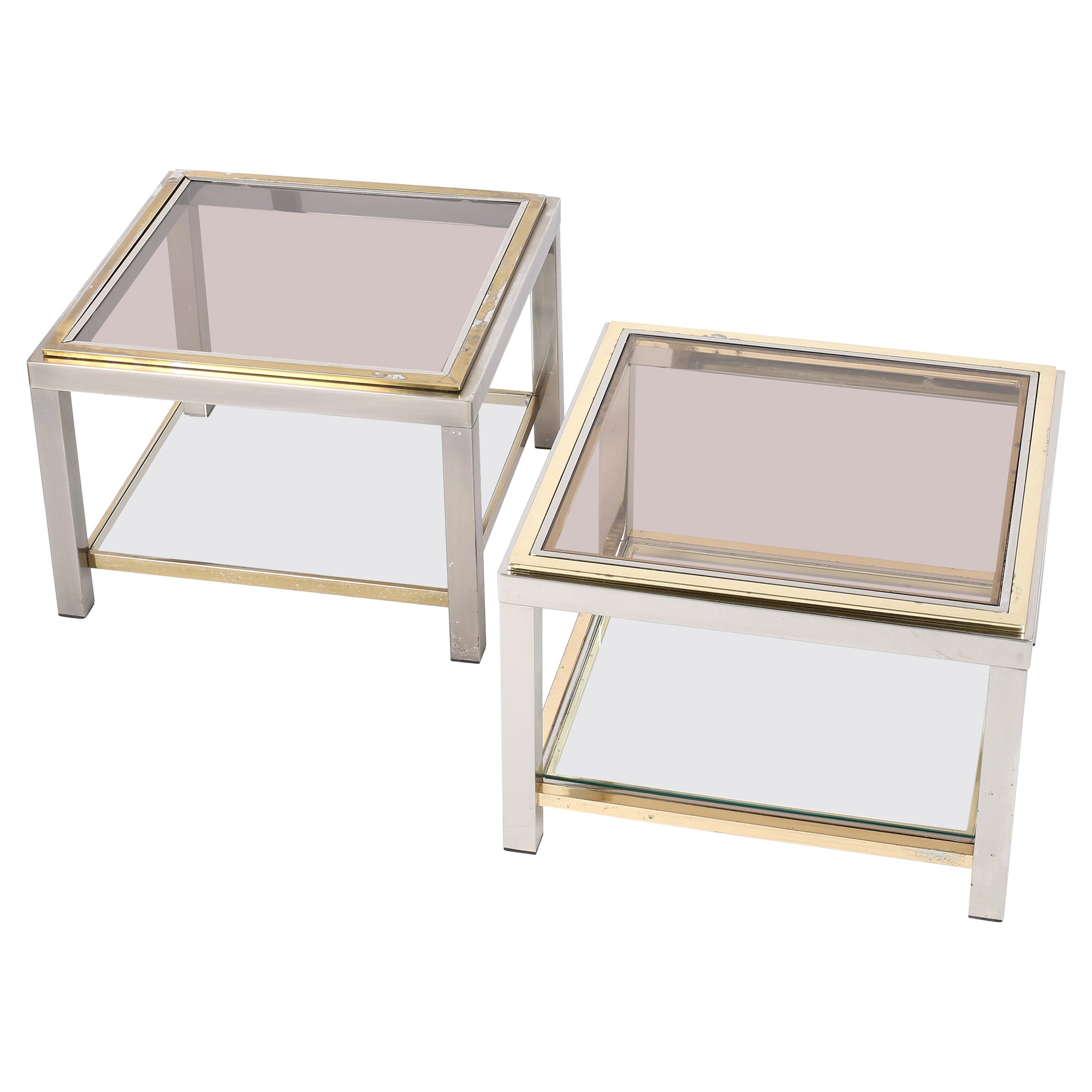Pair of Side Tables in the style of Jean Charles or Guy Lefevre French, c. 1970s