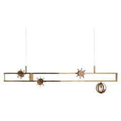 Kepler K15C2, Brass and Blown Glass Ceiling Lamp by Angela Ardisson