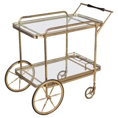 Mid Century Italian Brass Bar Cart