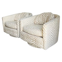 Pair Milo Baughman Swiveling Lounge Chairs Mid-Century Modern