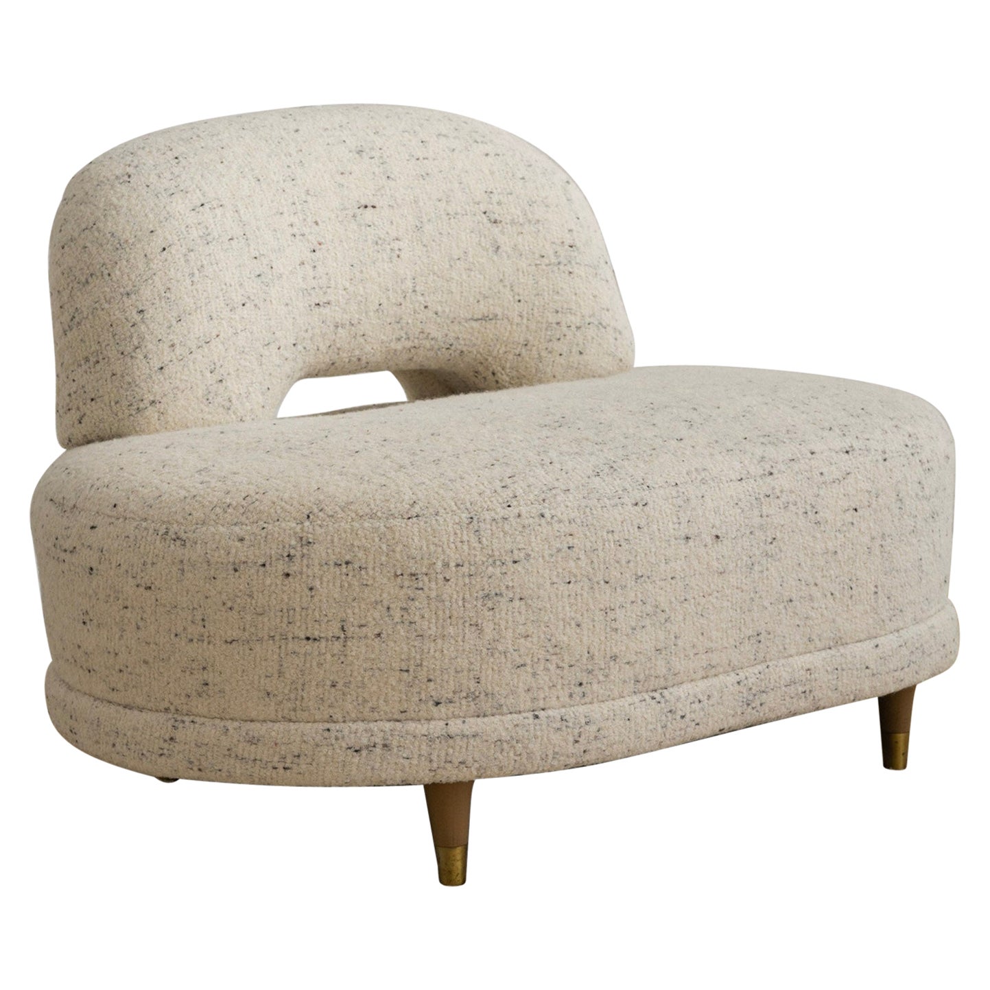 Mid-Century Modern Slipper Chair in Textured Wool