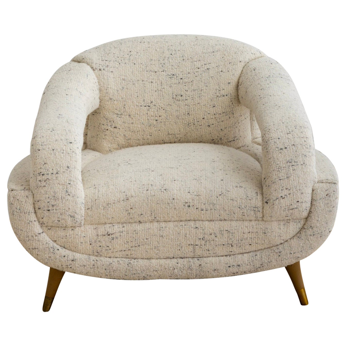 Mid-Century Modern Arm Chair in Textured Wool